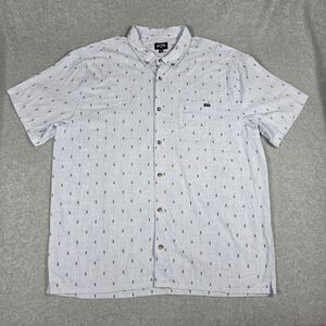 Billabong Men's Light Blue Short-Sleeve Button-Down with Navy Dot Print